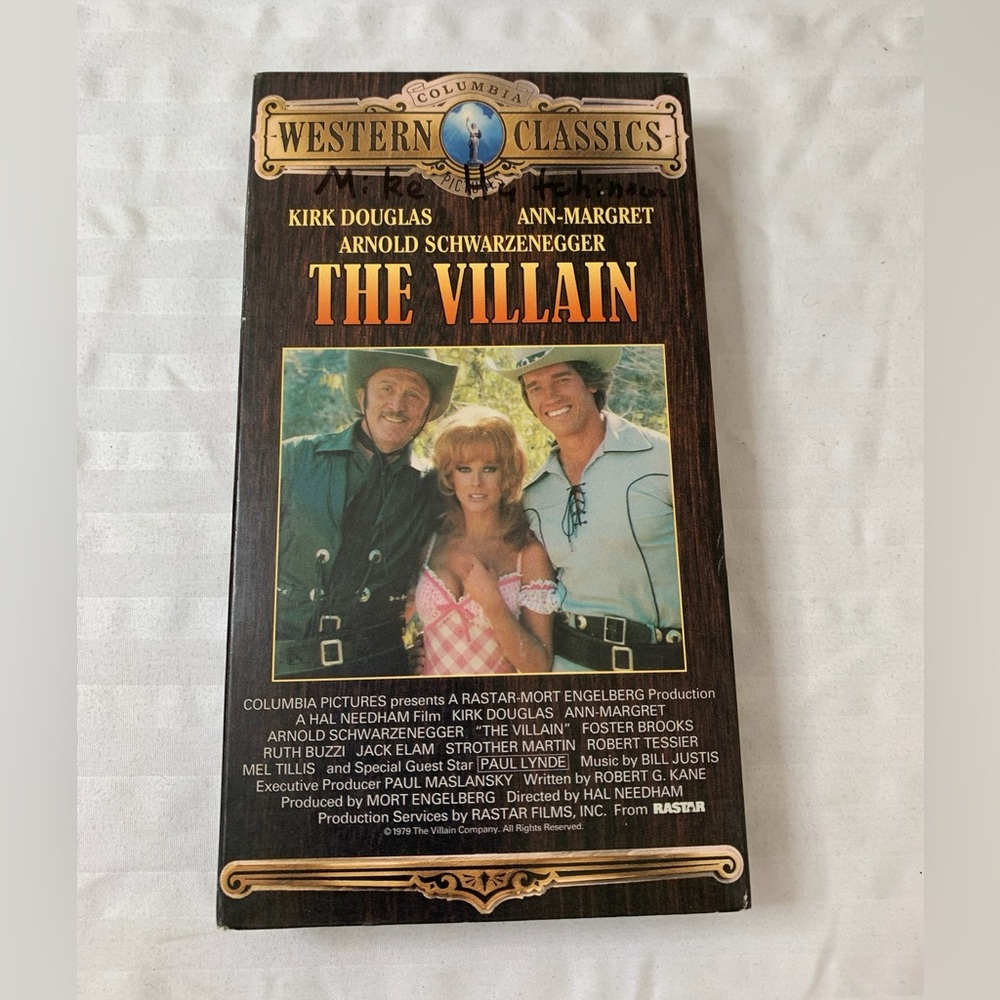 The Villain VHS, 1992 Tape Arnold Schwarzenegger, Kirk Douglas, Ann-Margret Vntg